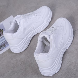 全白色运动鞋女韩版百搭学生休闲纯白球鞋增高小白鞋秋款厚底白鞋