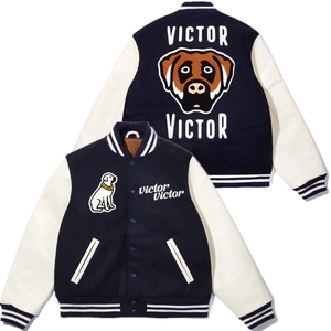 human made 21ss victor varsity 刺绣狗头情侣棒球服夹克外套