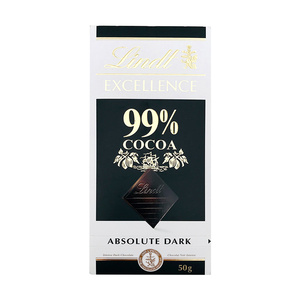 裸价临期 法国进口 瑞士莲特醇排装99%可可黑巧克力50g解馋零食