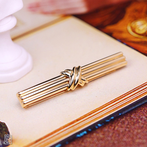 古董tiffany精致领口夹发夹领带夹 远兮18k金复古简约风kj167