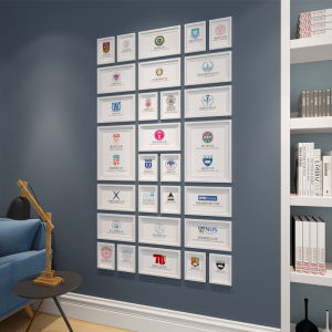 世界名校logo照片墙装饰哈佛牛津清华剑桥大学校徽培训班相框挂画