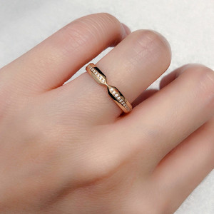 正品tiffany/蒂芙尼harmony系列 18k 玫瑰金镶钻戒指男女同款