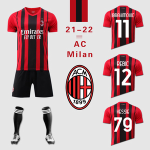 21-22新赛季ac米兰球衣印字定制足球服套装成人比赛训练队服订制