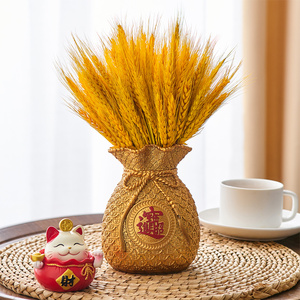 黄金麦穗客厅摆件大麦花瓶干花花束轻奢高档装饰品高级感新年礼物