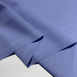 浅蓝色弹力精纺羊毛彩点色织春夏季抗皱面料连衣裙西装裤子布料