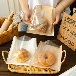 贝果面包袋三明治包装袋早餐袋一次性甜甜圈欧包吐司牛皮纸机封袋