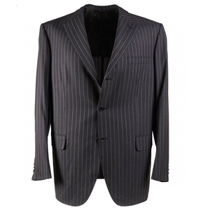brioni布莱奥尼男士条纹灰色西服180s羊毛套西男装商务西装套装