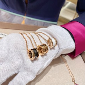 bvlgari/宝格丽弹簧项链 b.zero1 18k玫瑰金三环锁骨链 男女同款