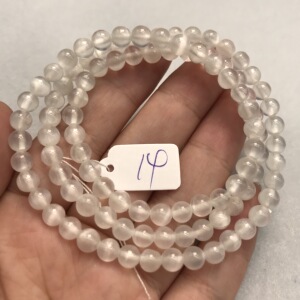 天然石膏石三圈手串  猫眼石 奶油体多圈手串    一物一图