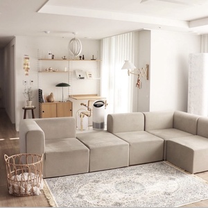 北欧简约现代布艺沙发韩式客厅拼接艺术创意方块极简三人组合沙发