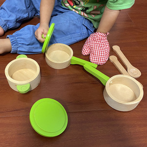 仿真锅铲木质儿童过家家厨房玩具做饭煮饭炒菜灶台幼儿园区角配件