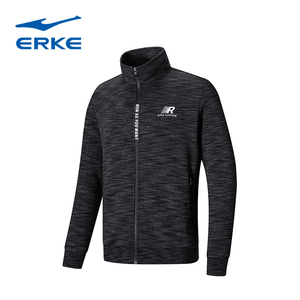 秋季新款鸿星尔克外套男士休闲跑步服立领运动夹克上衣erke外套