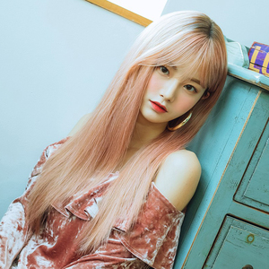 韩国淡粉色假发女长发染色全头套空气刘海网红黑长直发锁骨发网红