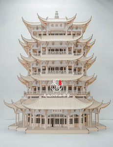 黄鹤楼木质中国古建筑拼装模型制作手工DIY材料工具包工艺品斗拱