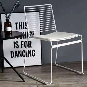 北欧铁艺餐椅个性简约休闲餐厅靠背椅子创意咖啡厅户外铁椅白色