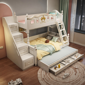 儿童床上下床双层床男孩高低床架床实木两层床子母床双人床上下铺