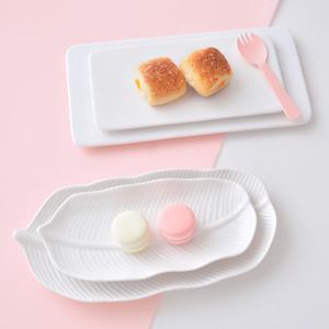 纯白陶瓷西餐平板烘焙餐具正方盘蛋糕盘子长方平盘日式摆盘寿司盘