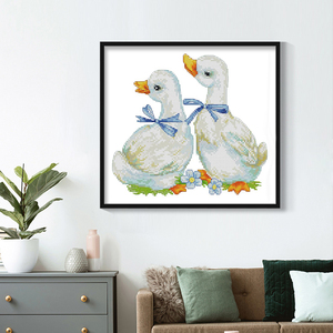 一对柯尔鸭新款十字绣小鸭子送朋友礼物美好祝福小幅初学者简约