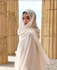 定制好物沙漠披肩颜色致胜棉麻感米白色百搭围巾新疆旅游防晒纱巾