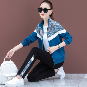 京东唯品会品牌特卖早秋休闲运动服套装女2020新款洋气大码女装宽
