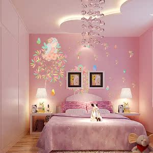 墙贴卧室床头装饰贴画女孩房间背景墙贴纸儿童幼儿休闲区装修壁纸