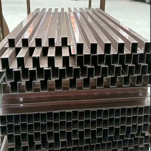 304不锈钢长城板凹凸板彩色金属背景隔断钛金室内装饰木纹格栅板