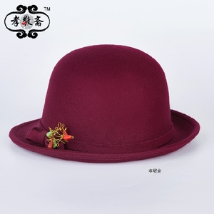 女款寿衣帽子老人衣裳寿帽礼帽现代款寿服布帽子女棉帽紫红色包邮