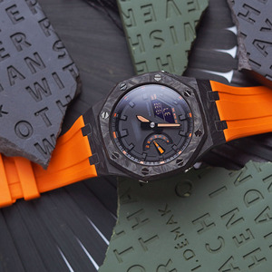 农家橡树改装手表【熔岩橙】ga2100改装腕表碳纤维表壳运动款男表