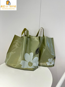 新款山茶花塑料袋子手提袋服装店男女童装加厚购物袋礼品袋定制