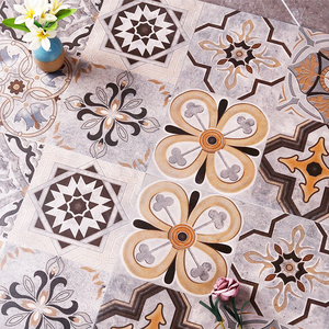 欧式复古花纹地板砖卫生间花片腰线瓷砖厨房阳台走廊拼花艺术墙砖