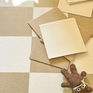 日式拼接地毯客厅卧室满铺儿童家用块毯纯色方块地垫可擦全铺垫子
