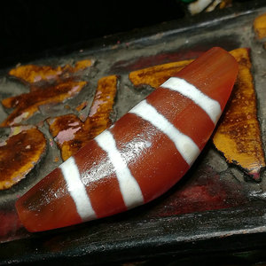 西藏开光三线牛角老天珠天然玛瑙项链吊坠链男女民族风多宝串饰品