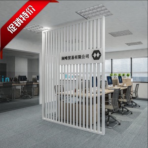 公司前台形象墙隔断 现代简约进门logo门厅玄关背景墙办公室屏风