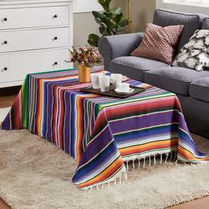 墨西哥风格毯子墨西哥派对桌旗桌布沙滩毯梭织台布流苏毛毯沙滩垫