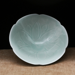 wuxinpaomo淘宝龙泉青瓷大号折边斗笠碗莲花碗陶瓷家用面碗日式拉面