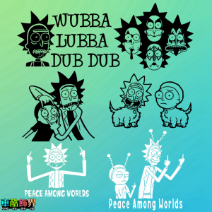 动画漫瑞克和莫蒂rick and morty恶搞竖中指汽车主机玻璃镂空贴纸