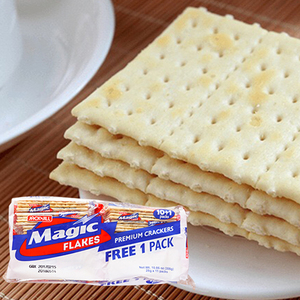 菲律宾进口珍珍magic麦吉苏打饼干原味308g代餐梳打饼零食品