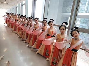 新款唐印中大儿童古典舞演出表演服中国风大气开场舞蹈服装大摆裙