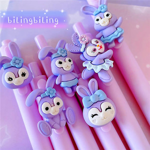 星黛露少女心中性笔高颜值紫色笔杆ins风可爱卡通装饰按动签字笔