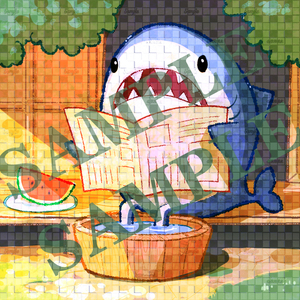 最终幻想14同人周边ff14周边鲨鱼指挥官鲨鲨的午后小憩亚克力徽章