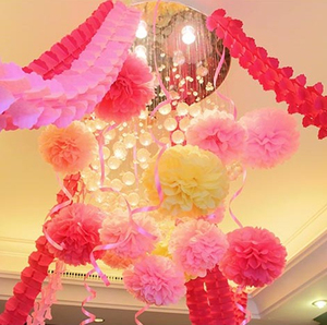 纸花球纸拉花婚庆用品道具生日派对结婚房婚礼布置装饰用品批发