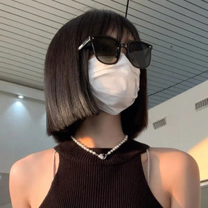 假发女短发一刀切齐耳波波头自然超a全头套式黑直发网红漫画刘海