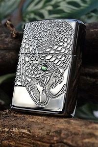 代购zippo/芝宝 盔甲打火机蟒蛇蛇眼护甲水晶珍藏礼物创意