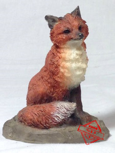 代购狐狸摆件 古董树脂3.5雕像 精致白色装饰 工艺品艺术