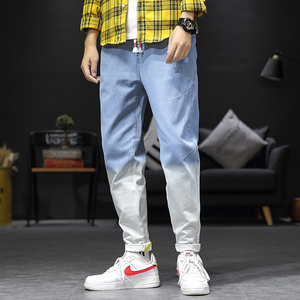 很仙的裤子男痞帅工装牛仔裤宽松治腿粗搭配aj1高帮鞋马丁靴长裤