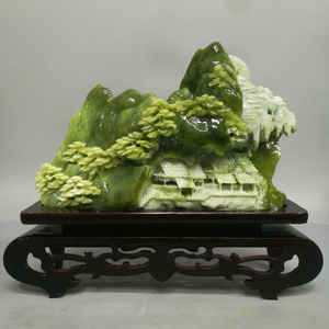 玉石山水摆件天然