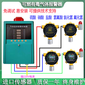 工业硫酸硝酸盐酸浓度报警器车间醋酸氢氟酸气体泄漏检测仪氯化氢