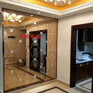 定制车边菱形异弧形银镜茶镜灰镜餐厅影视电视背景墙艺术玻璃拼镜