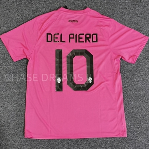 11-12尤文粉色客场球衣复古皮耶罗皮尔洛基耶利尼布冯足球服短袖
