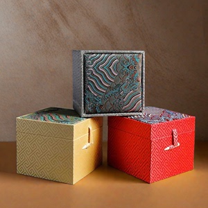 紫砂壶包装盒建盏盒香炉茶叶罐陶瓷器水纹绸缎锦盒礼品盒方形空盒